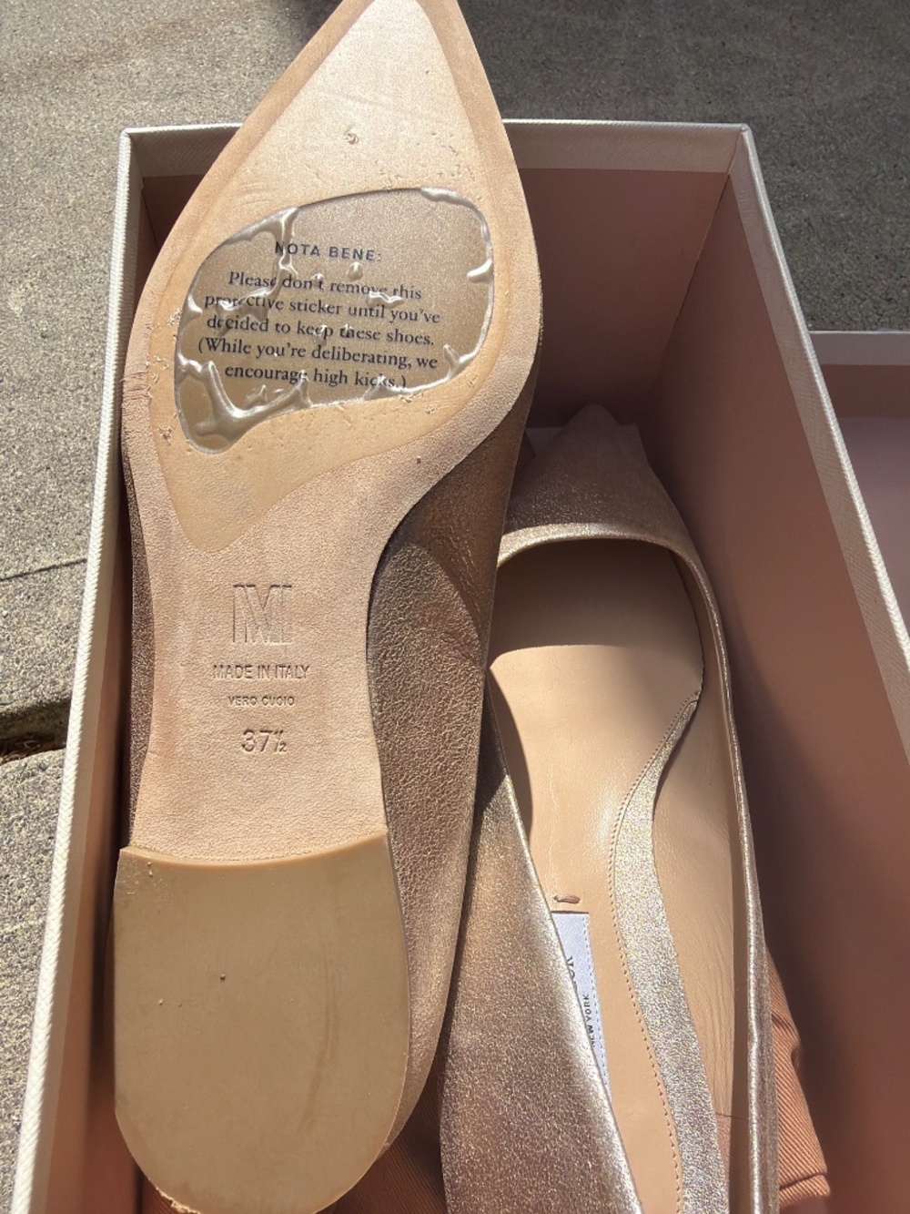 M.m.la fleur Rowan metallic suede flat in prosecco - Picture 3 of 9